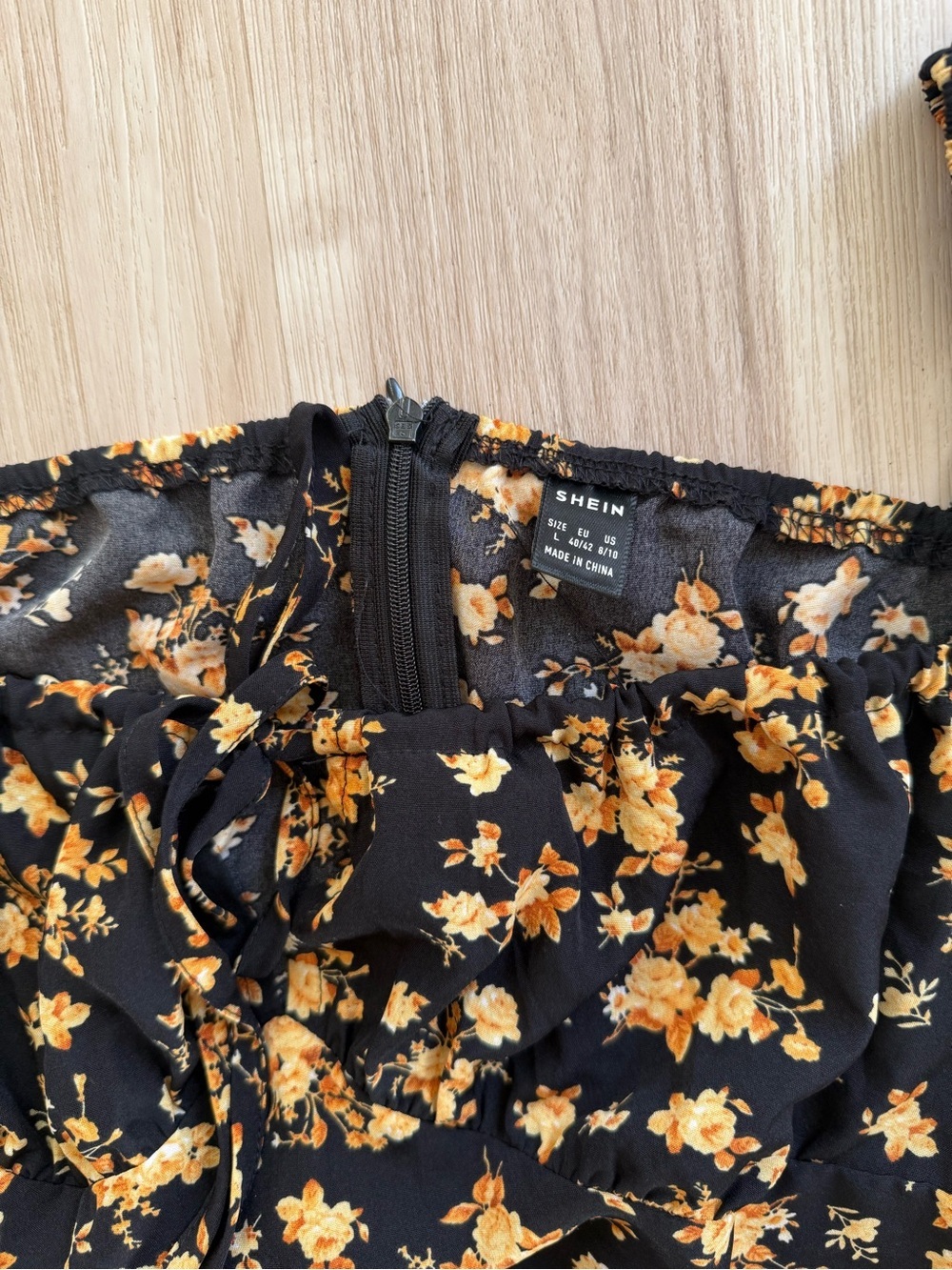 Black Floral Midi x maxi Dress with Yellow floral Print - Picture 7 of 8